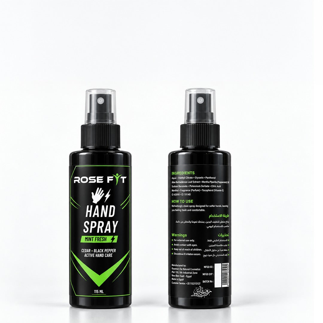 ROSE FIT Hand Spray Mint Fresh - front and back